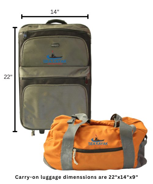 Sea Kayak Adventures luggage recommendations