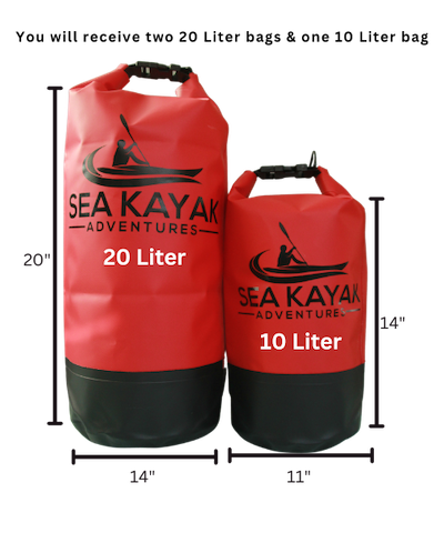 Sea Kayak Adventures provided dry bags size