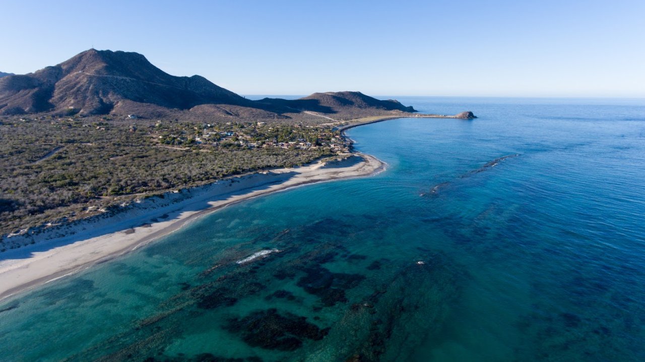 Birds eye view of Loreto Bay and the Sea of Cortez