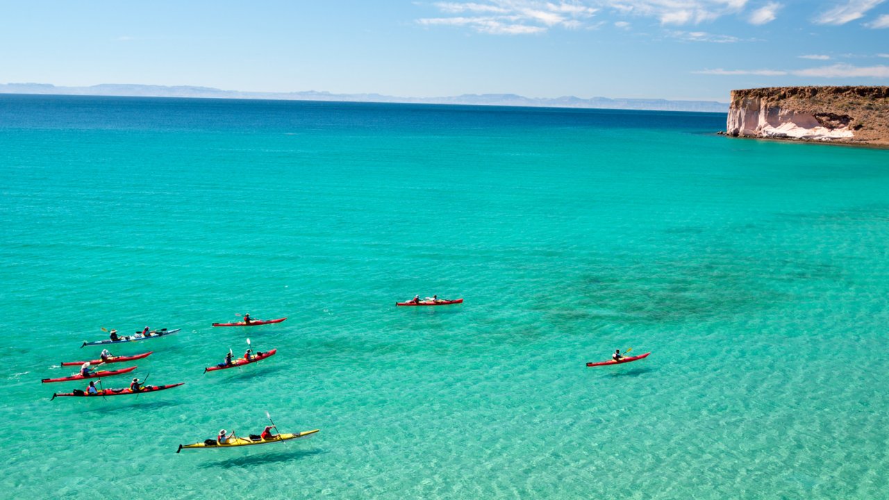 kayaks in the sea of cortez