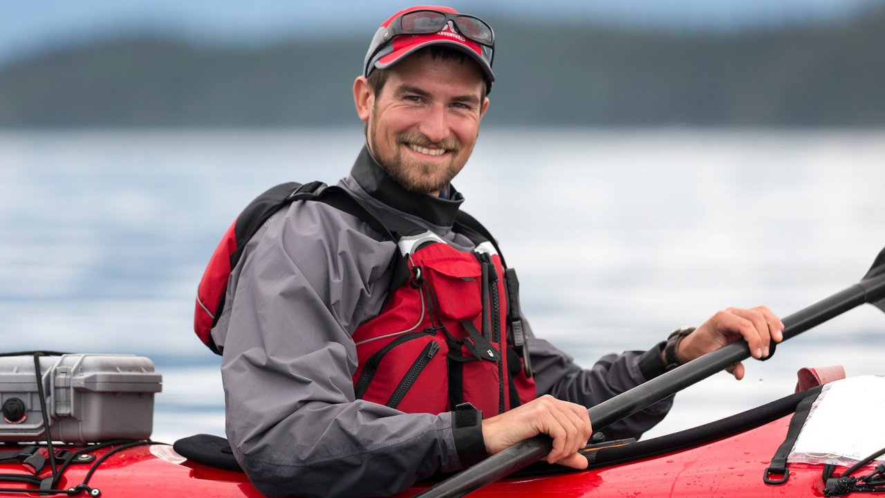 male sea kayak guide