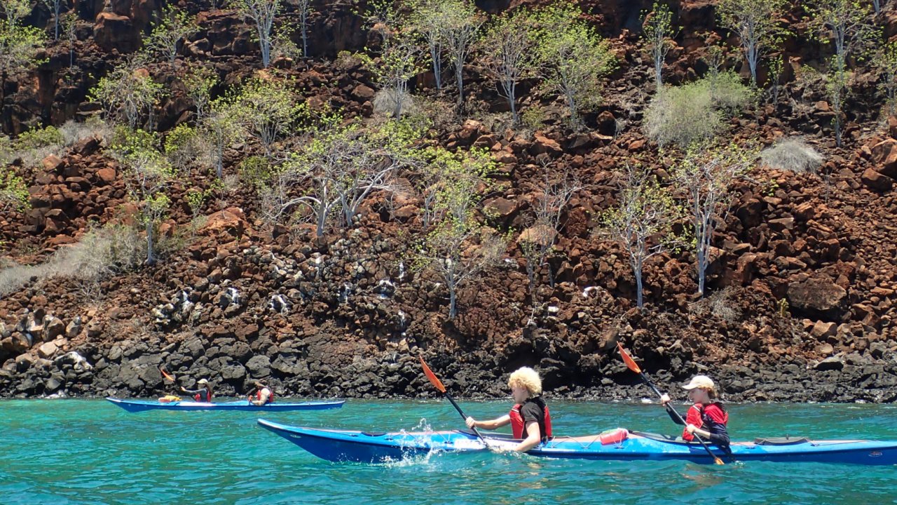 sea kayak near galapagos islands