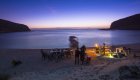 Blurred image of camping at dusk in La Paz