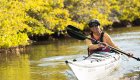 sea kayaker in mangroves Baja