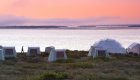 whale camp with dome tents in baja