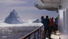 people on deck of cruise ship in antarctica