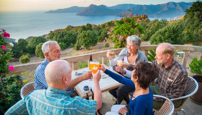 people dining outdoors in corsica france