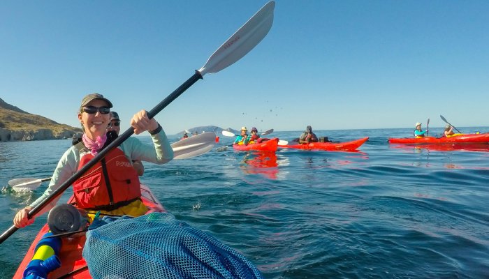 sea kayaks in sea of cortez
